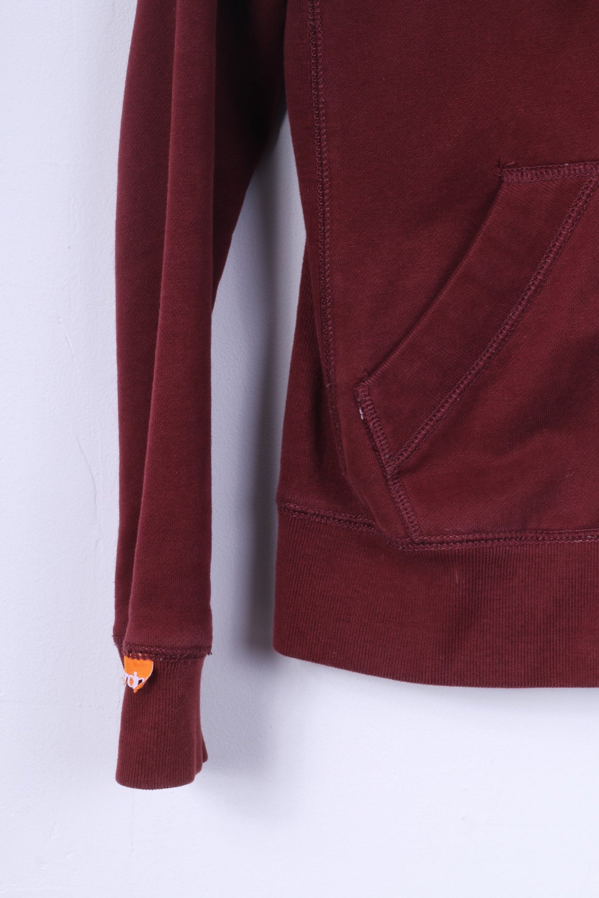 Felpa da donna XS Superdry con cappuccio con cerniera intera marrone rossiccio