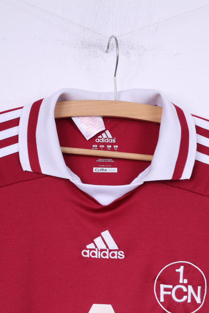 Adidas 1. FC Nürnberg Boys 13-14Age 164 Polo Shirt Red Short Sleeve Sportswear