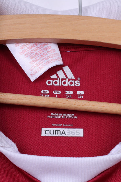 Adidas 1. FC Nuremberg Garçons 13-14 Âge 164 Polo Rouge Manches Courtes Sportswear 