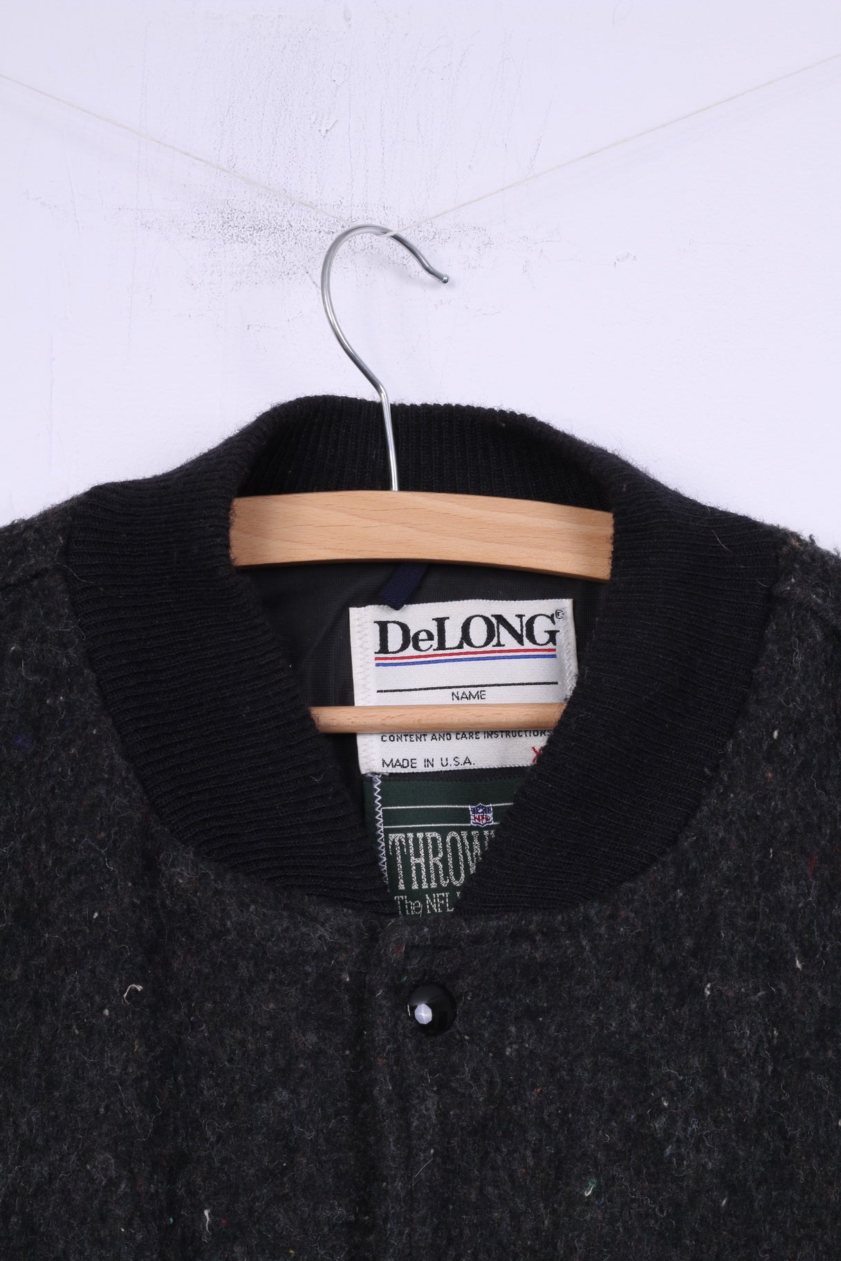 Throwbacks DeLong Washington Redskins NFL Men XL Jacket Black Bomber Vintage Top