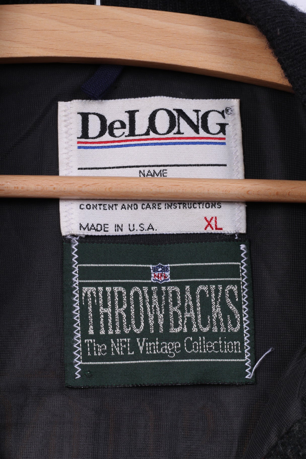 Throwbacks DeLong Washington Redskins NFL Men XL Jacket Black Bomber Vintage Top