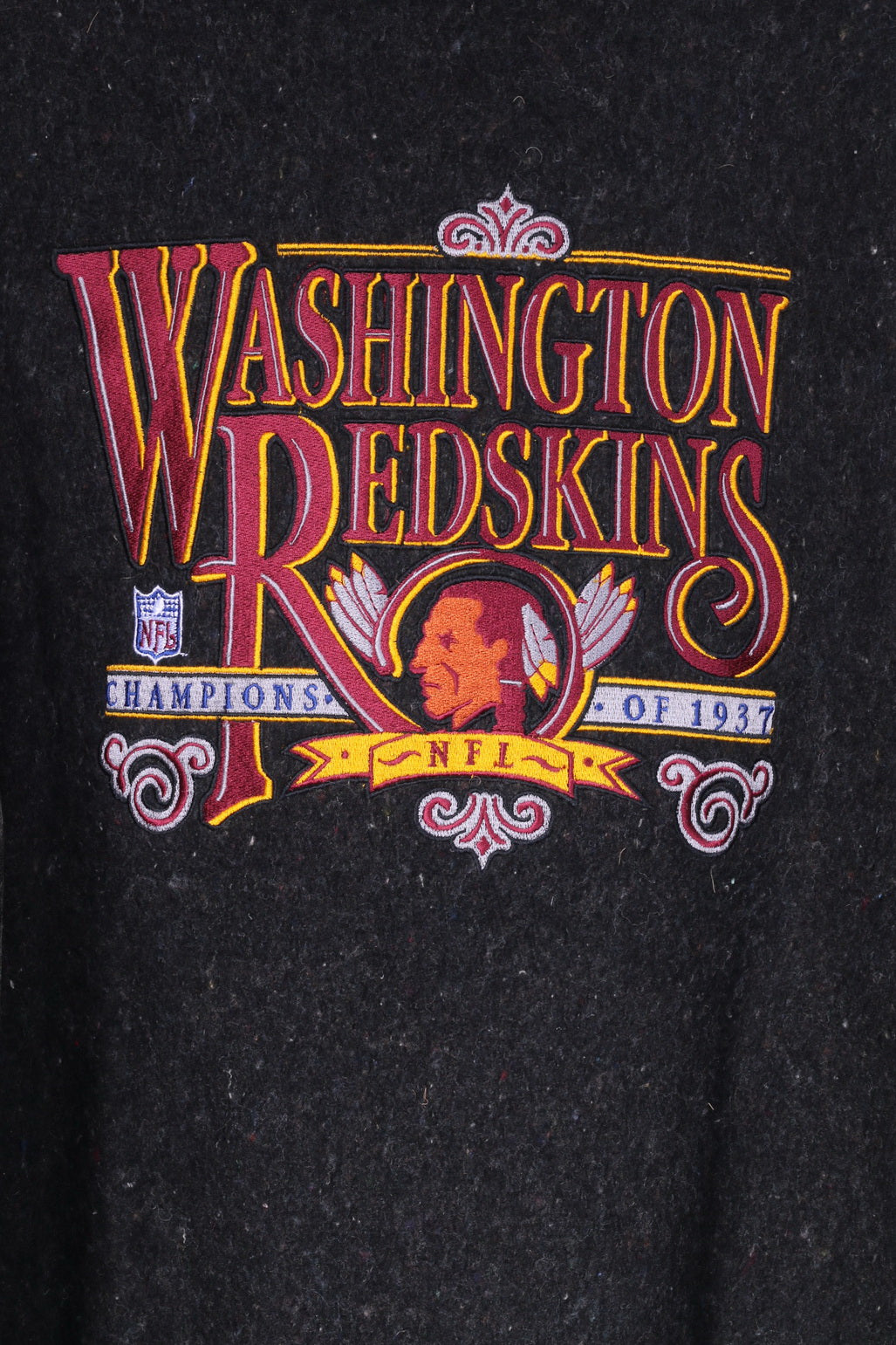Throwbacks DeLong Washington Redskins NFL Men XL Jacket Black Bomber Vintage Top