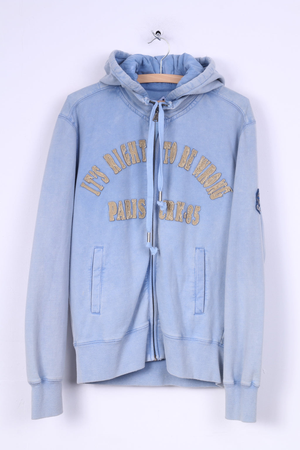 Crocker Sweat-shirt XL à capuche et fermeture éclair pour homme - Look bleu clair