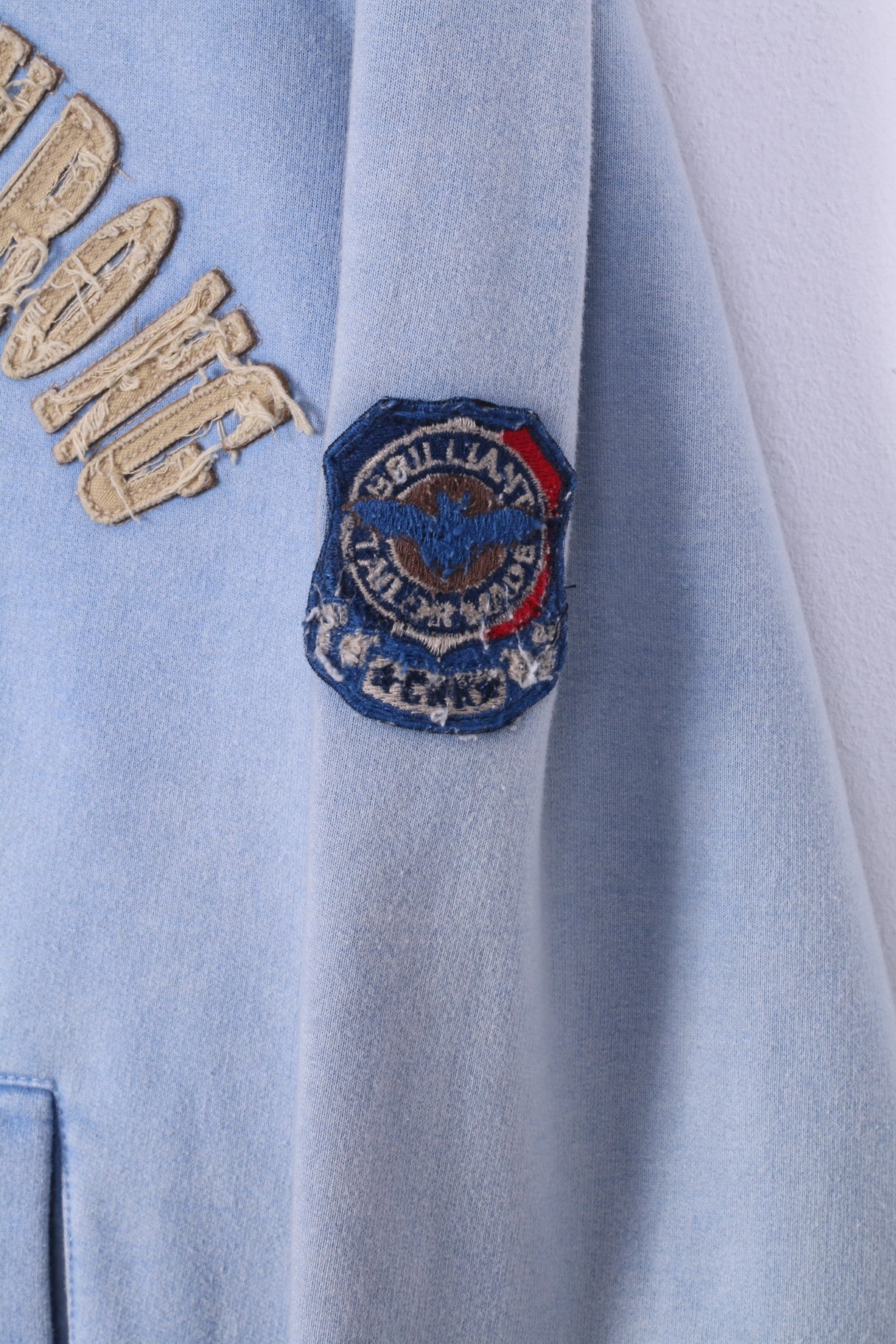 Crocker Sweat-shirt XL à capuche et fermeture éclair pour homme - Look bleu clair