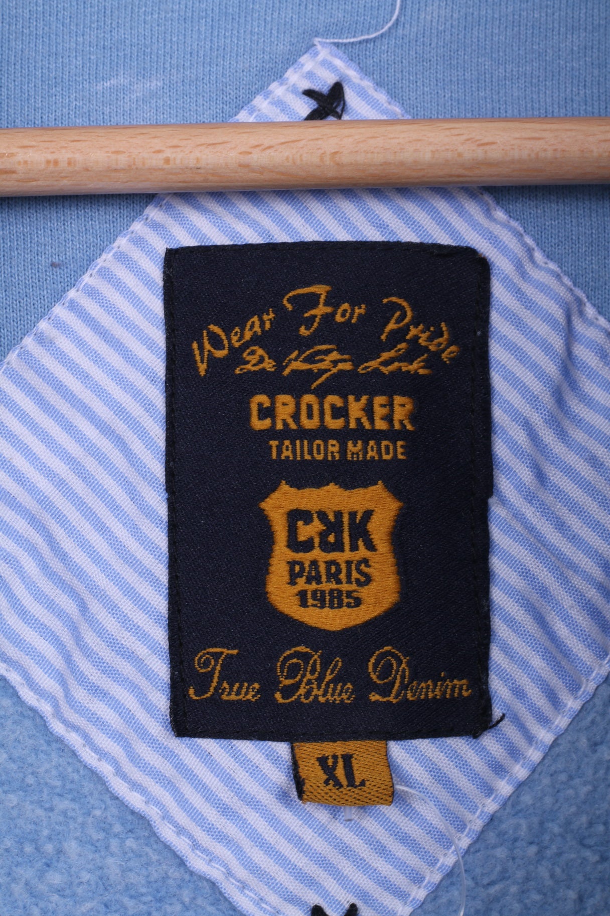 Crocker Sweat-shirt XL à capuche et fermeture éclair pour homme - Look bleu clair