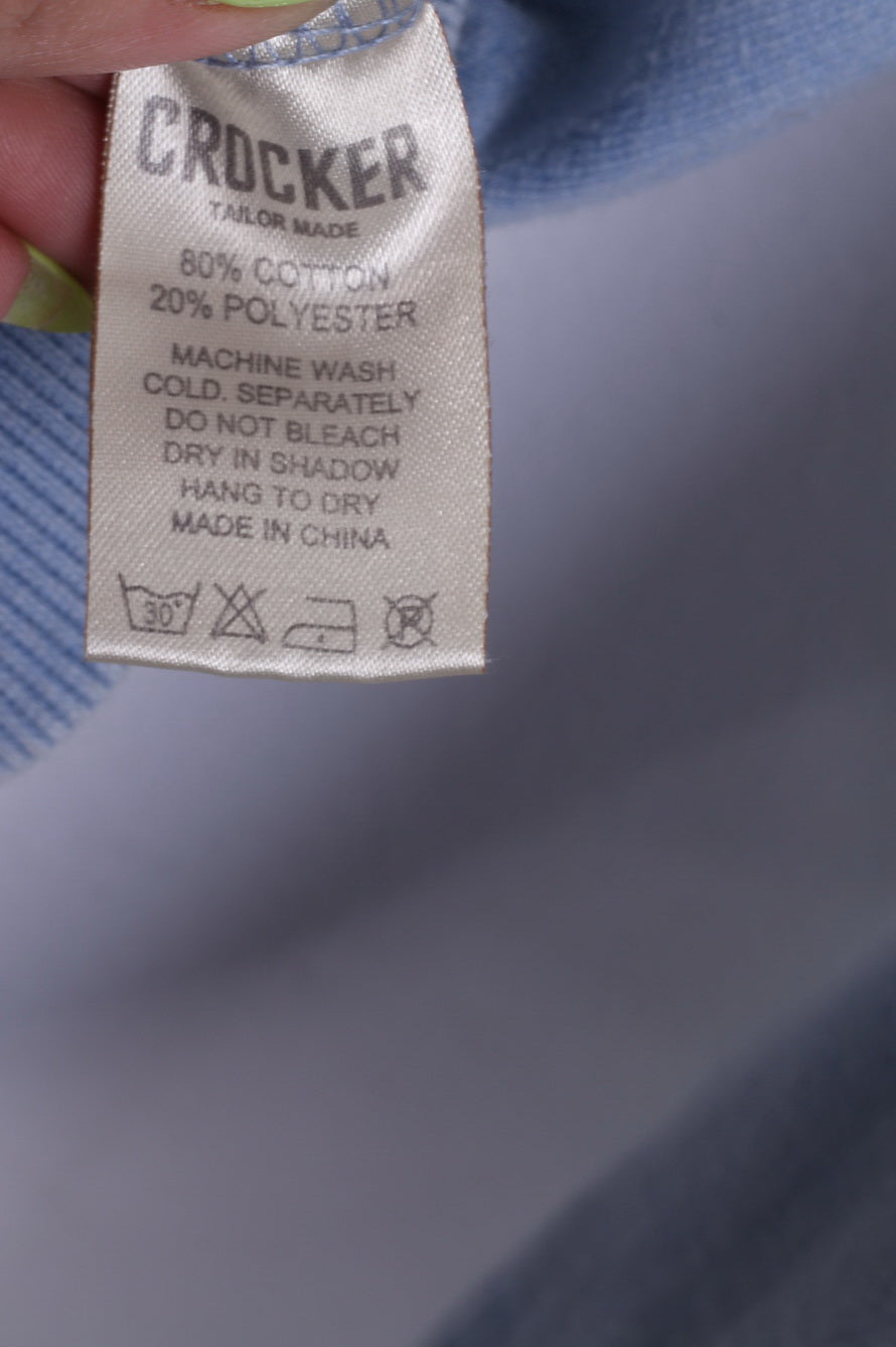 Crocker Sweat-shirt XL à capuche et fermeture éclair pour homme - Look bleu clair