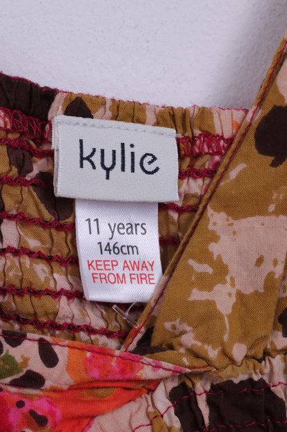 Kylie Girls 11Yrs/146cm Tank Top Dress Midi Flower Printed Cotton Summer
