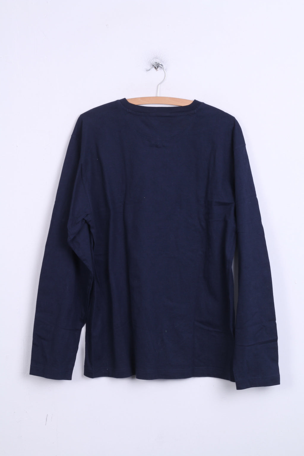 Champion Mens XL Shirt V Neck Navy Long Sleeve Cotton Top - RetrospectClothes