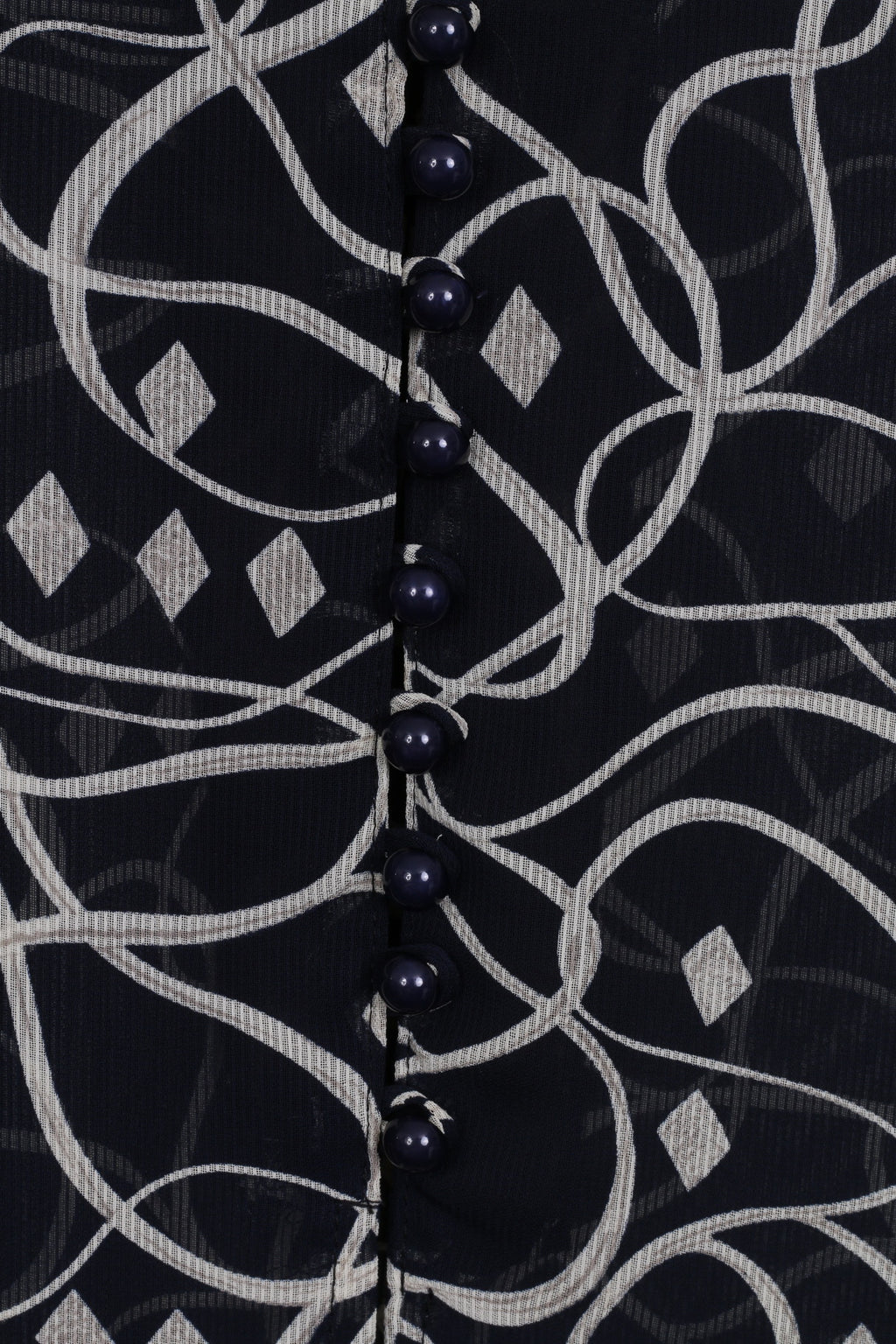 Sat Suma London Robe mi-longue imprimée bleu marine transparente à manches longues pour femme 16 XL 