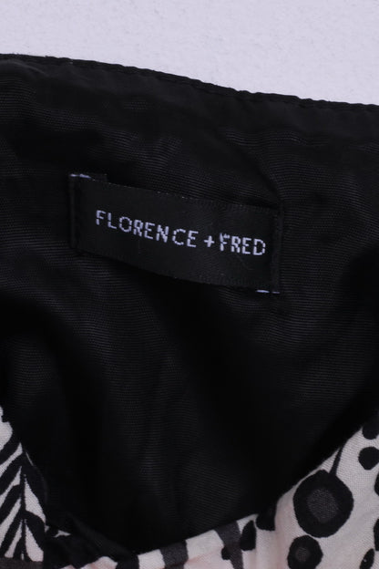 Florence + Fred Femme 14 M Robe Patineuse Bandeau Imprimé Blanc Noir Coton Midi