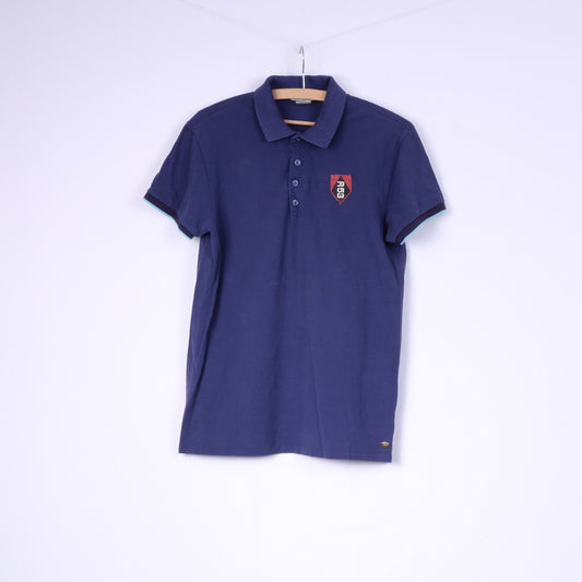 Scotch Mens M Polo Shirt Navy Buttons Detailed Short Sleeve Top