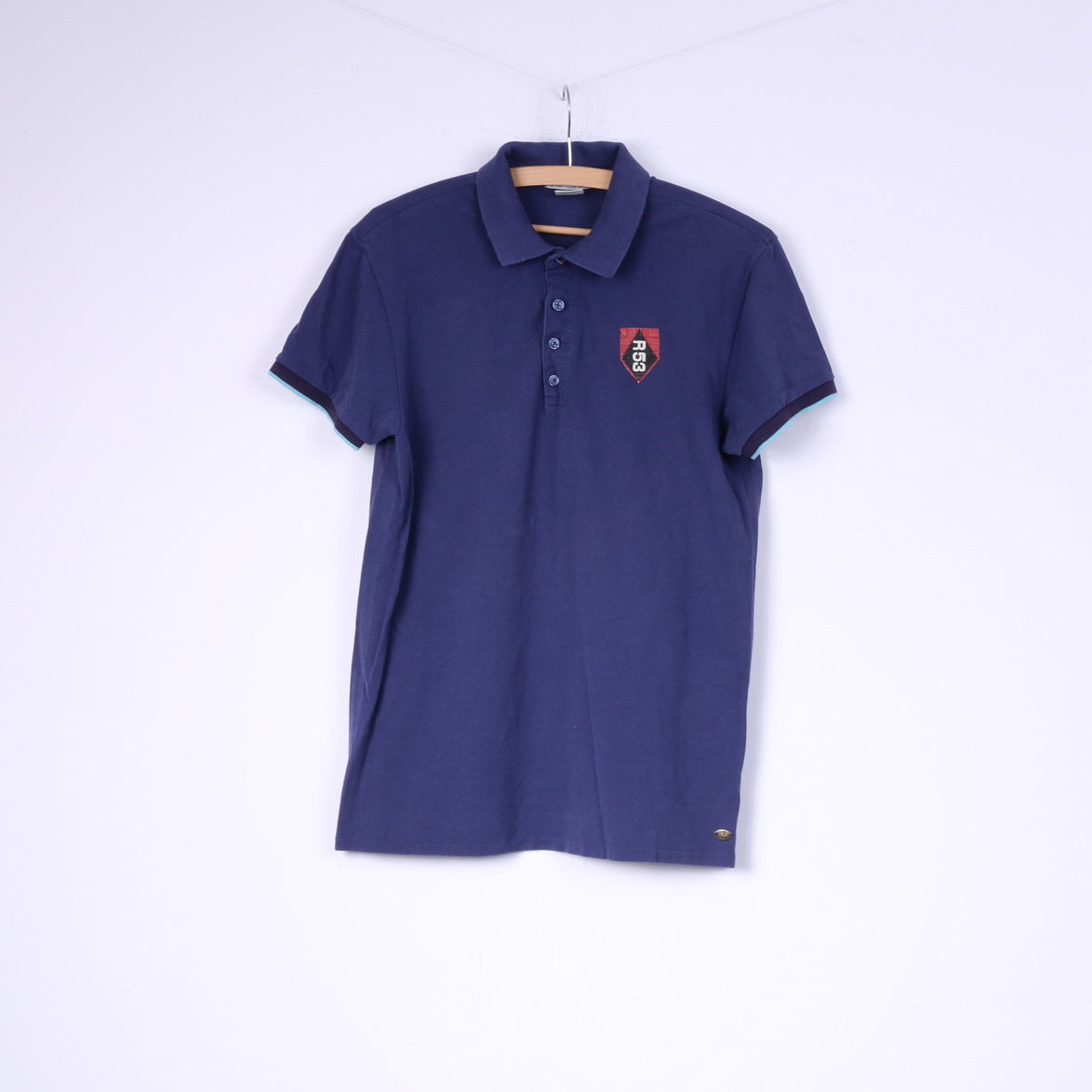 Scotch Polo M pour homme avec boutons bleu marine détaillés à manches courtes 