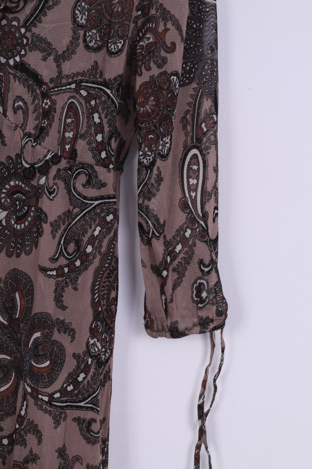 Robe Boho pour femmes, imprimé marron, Transparent, col en V, Vintage 