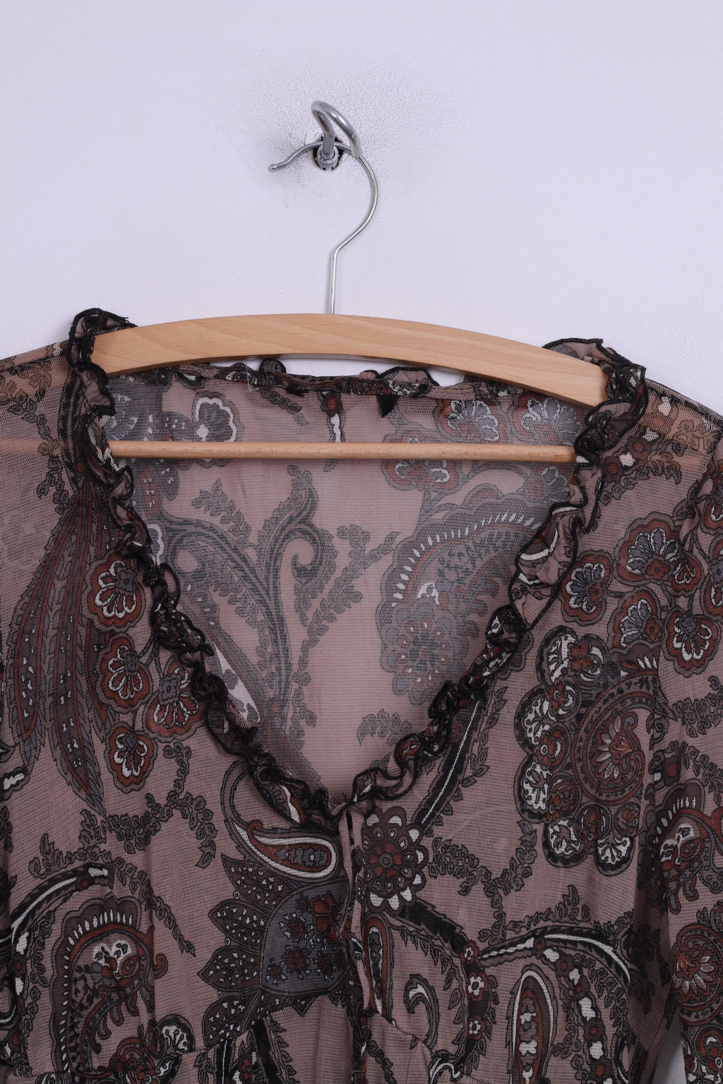 Robe Boho pour femmes, imprimé marron, Transparent, col en V, Vintage 