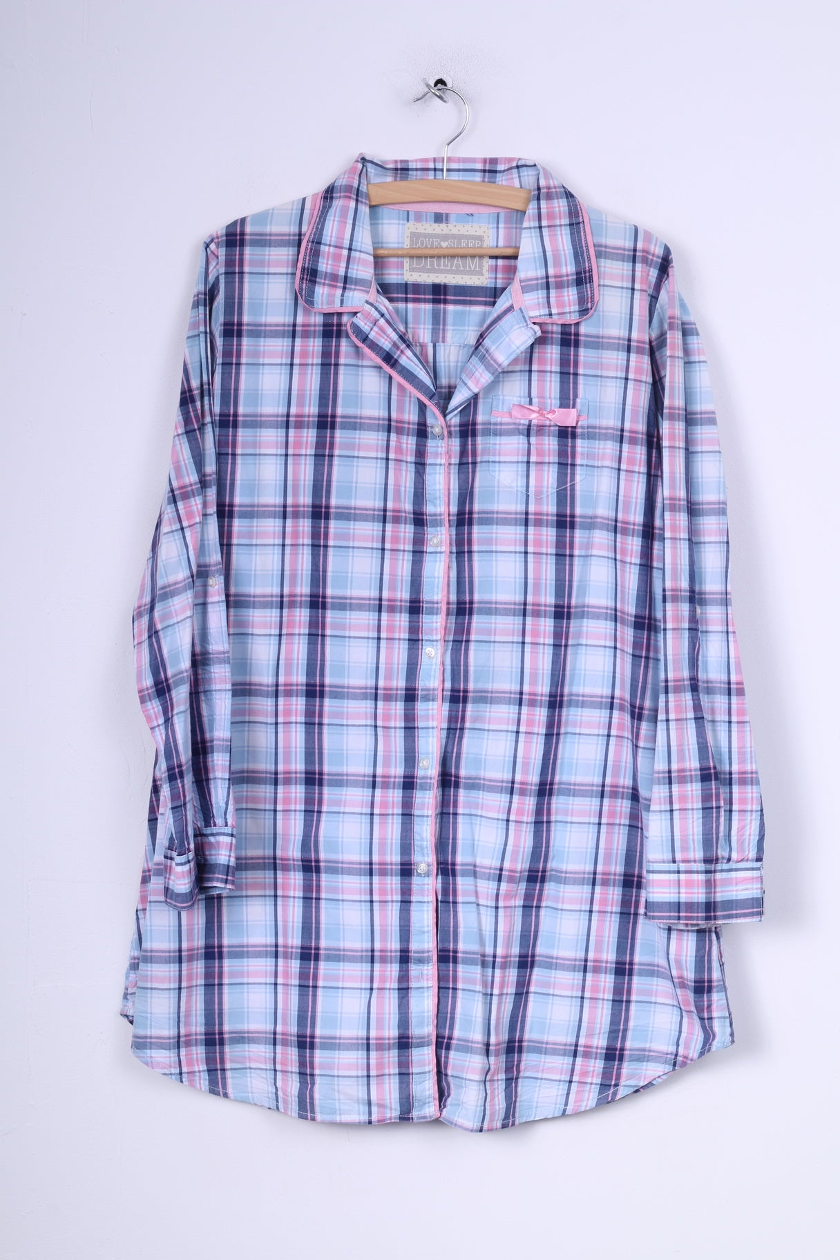 Pigiama XL da donna Love Sleep Dream a quadri viola da notte