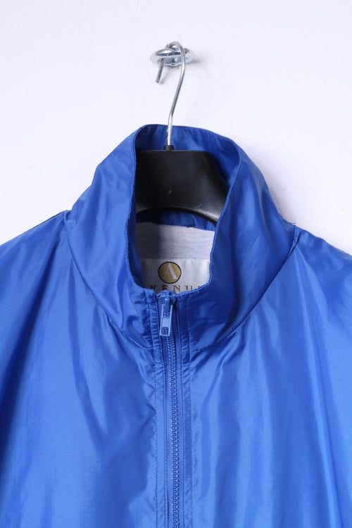 AVENUE Acive Veste Bomber L pour Homme en Nylon Bleu imperméable avec Fermeture éclair légère