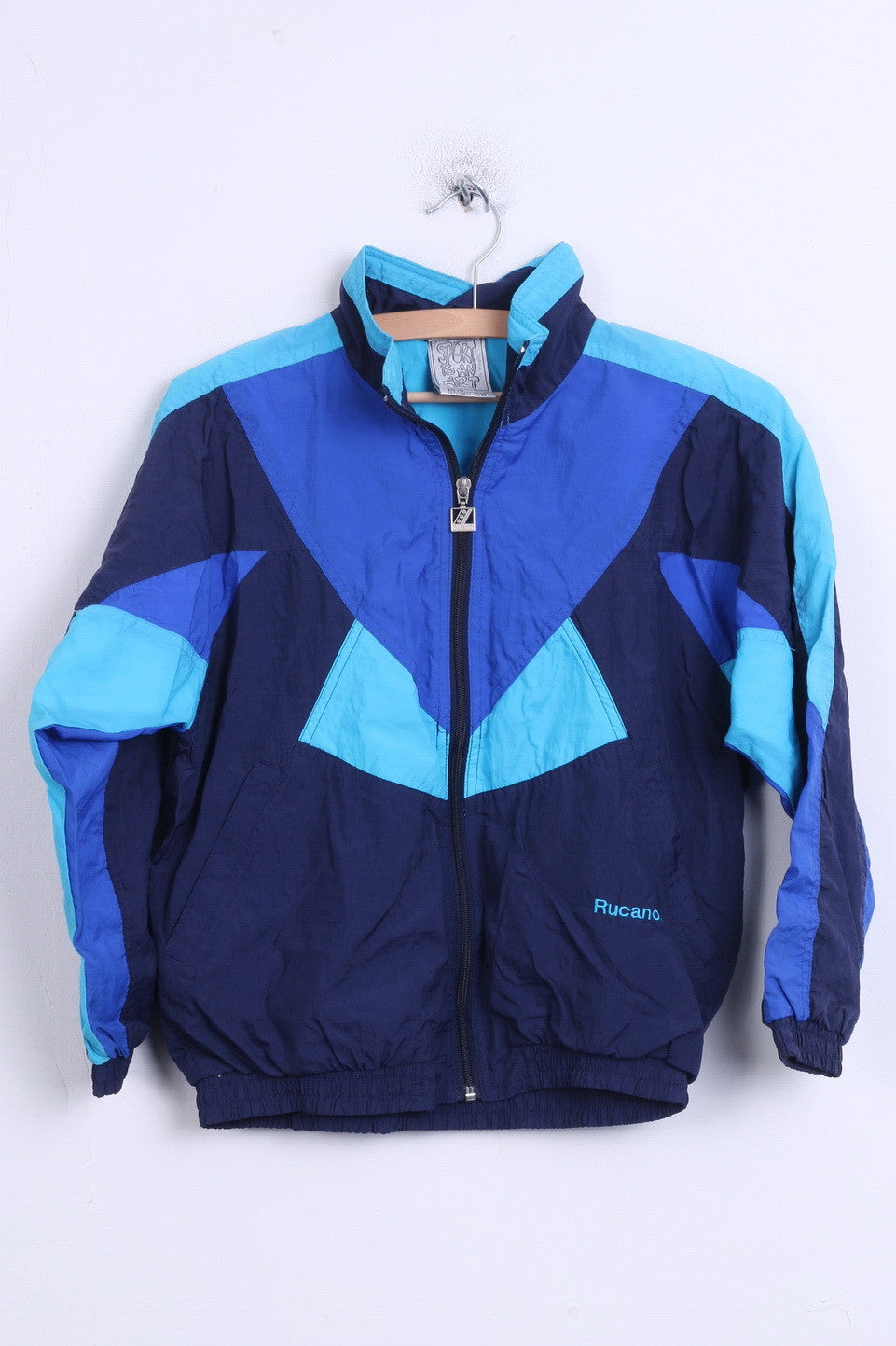 Rucanor Boys 152 Jacket Track Top Waterproof Nylon Blue - RetrospectClothes