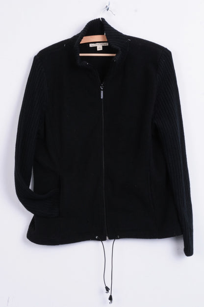 Carolyn Taylor Womens XL Fleece Top Sweatshirt Black - RetrospectClothes