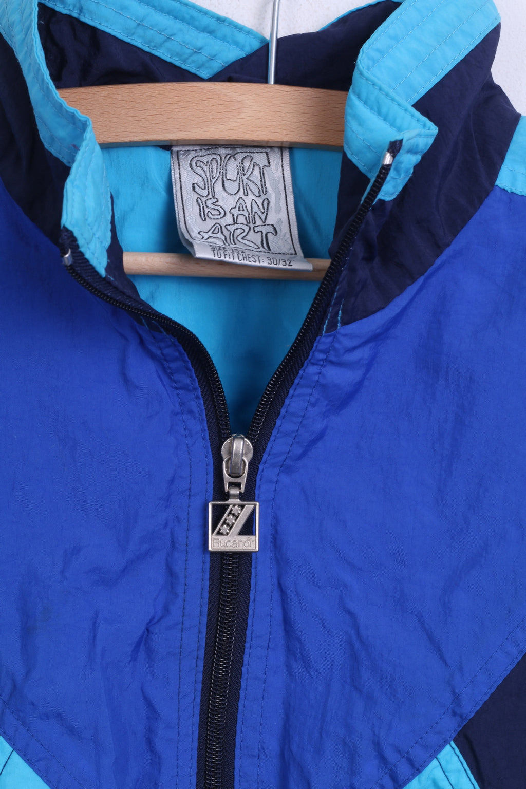 Rucanor Boys 152 Jacket Track Top Waterproof Nylon Blue - RetrospectClothes