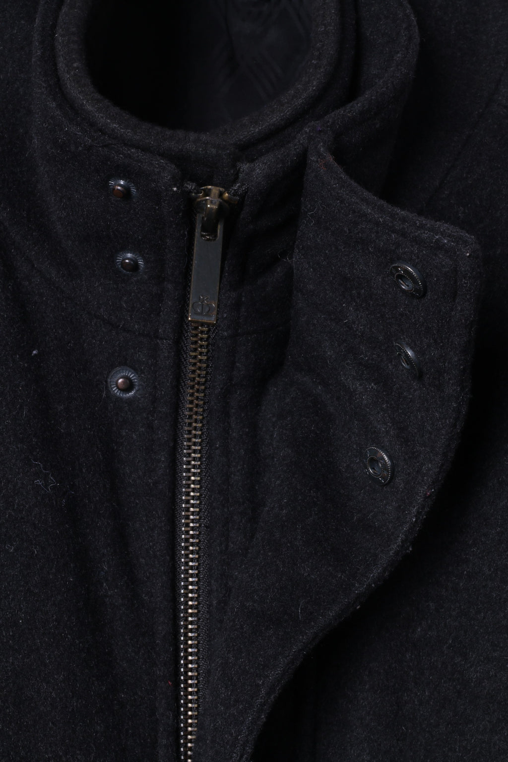 Jeff Banks Manteau L pour hommes Charcoal Fermeture éclair complète Haut classique en laine et cachemire mélangés