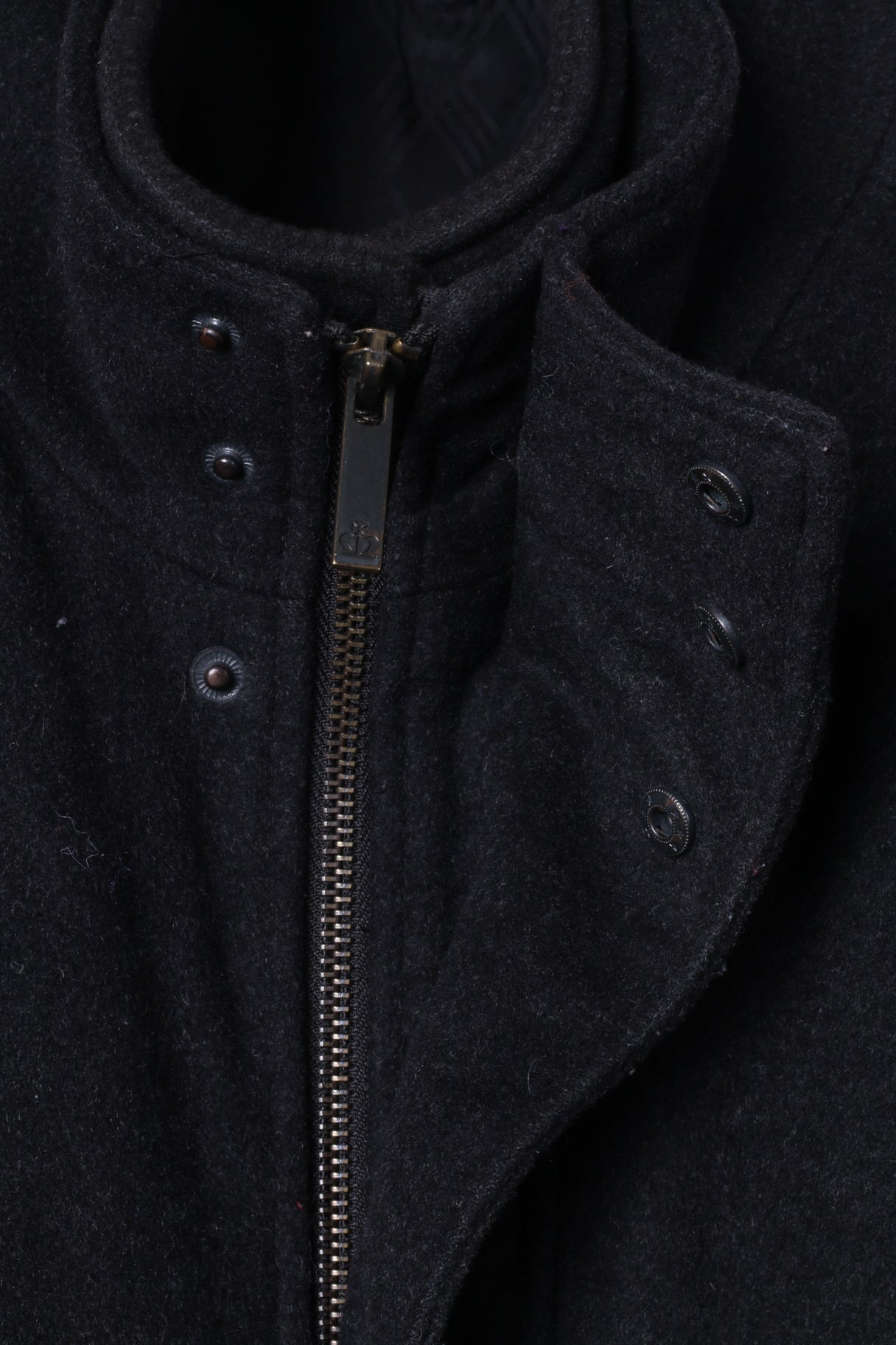 Jeff Banks Manteau L pour hommes Charcoal Fermeture éclair complète Haut classique en laine et cachemire mélangés