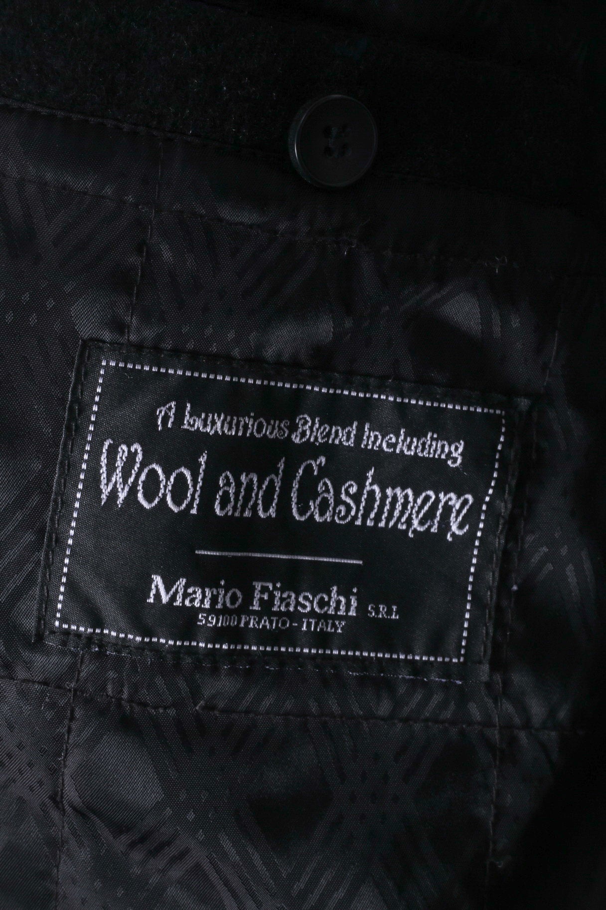 Jeff Banks Manteau L pour hommes Charcoal Fermeture éclair complète Haut classique en laine et cachemire mélangés