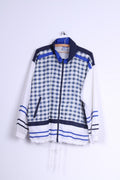 Etirel Veste de survêtement L pour homme Bleu à carreaux avec fermeture éclair Sport léger