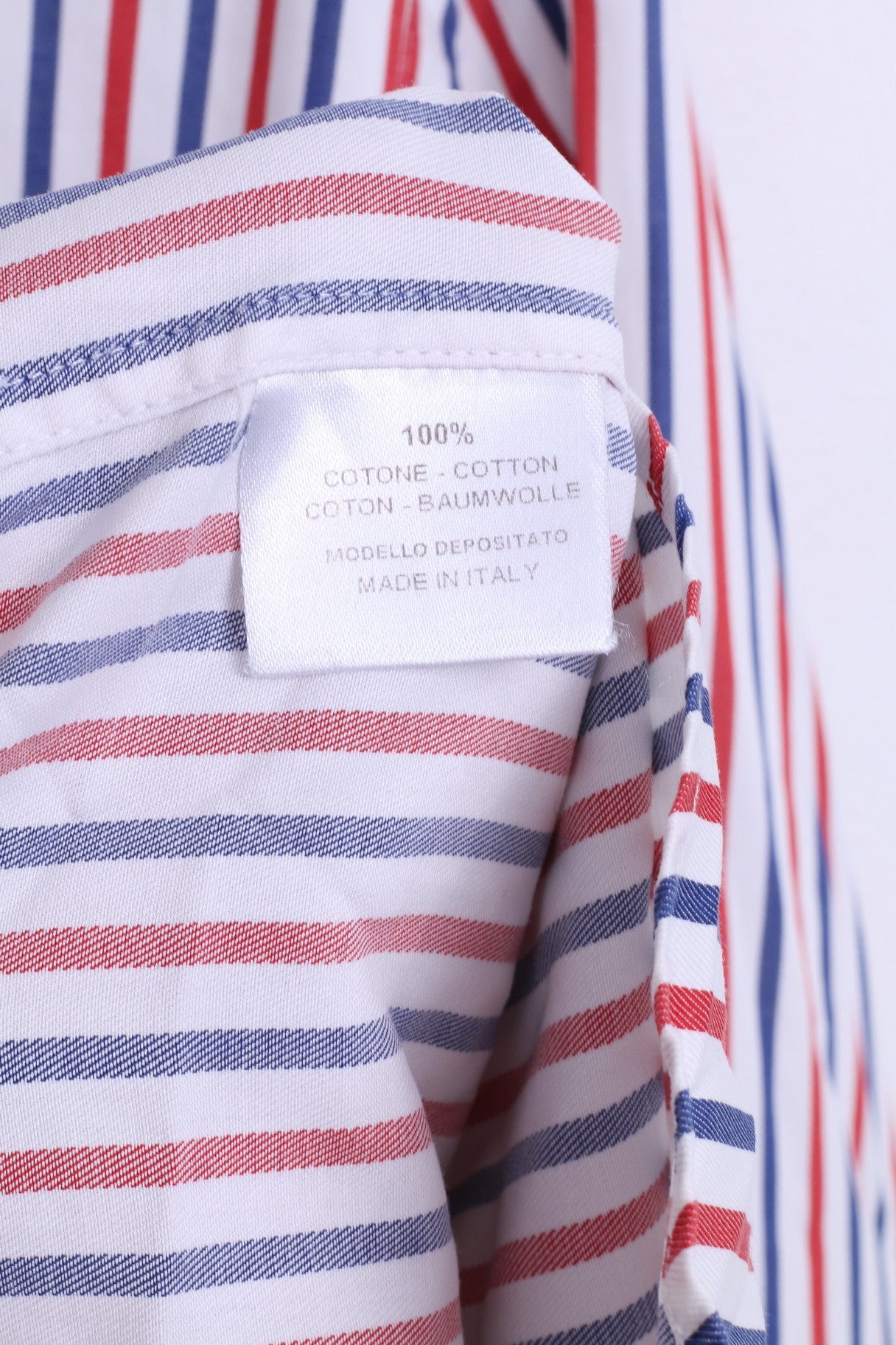 Camicia casual da uomo STORM L, colletto button down in cotone bianco a righe