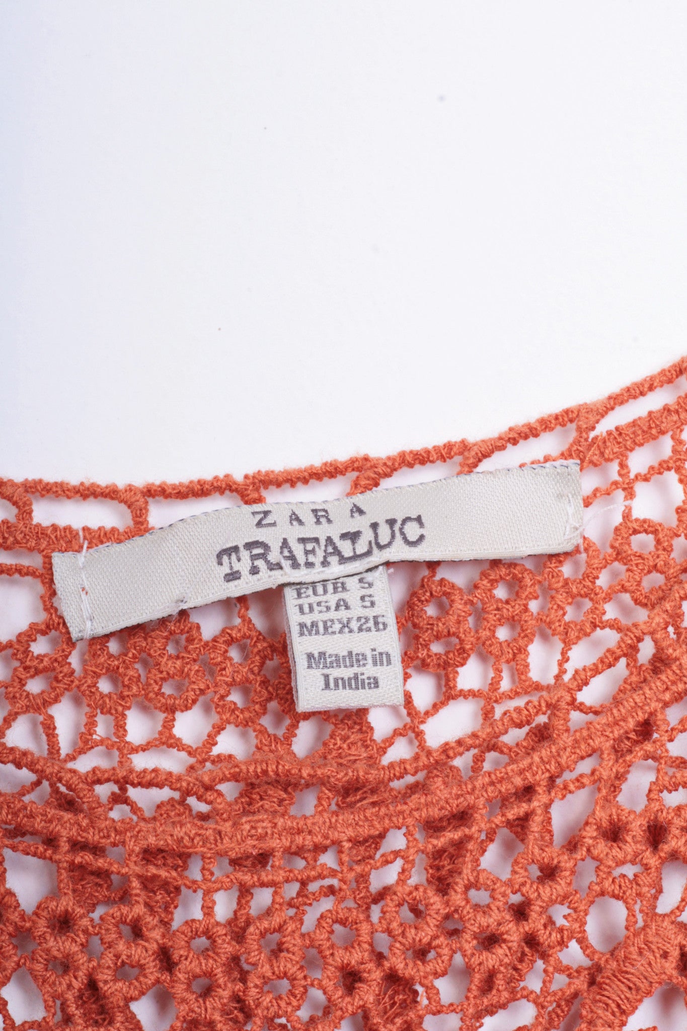 Zara Trafaluc Womens S Vest Lace Festival Orange Cotton - RetrospectClothes
