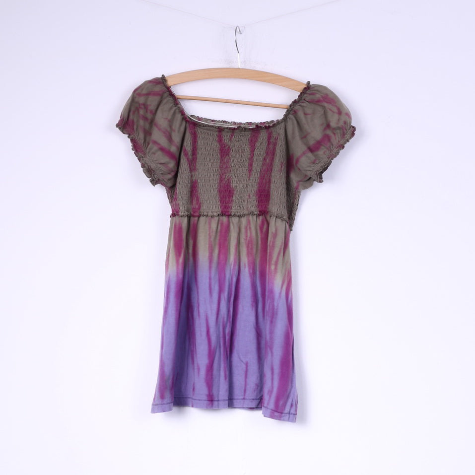 Staccato Girls 164  Shirt Puffy Grey Tie Dye Festival Summer Top