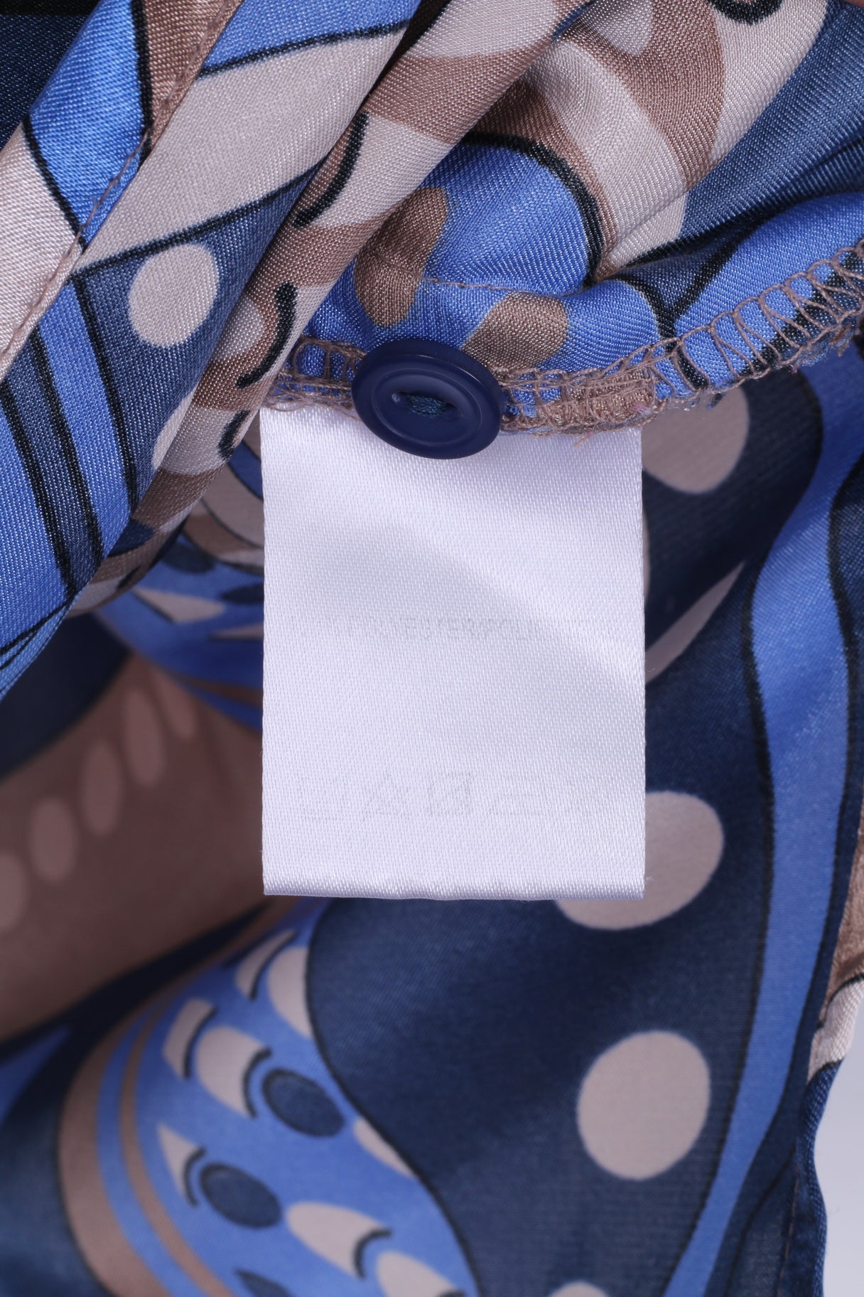 Camicia casual da donna 26 3XL vintage a maniche corte con stampa astratta blu brillante 