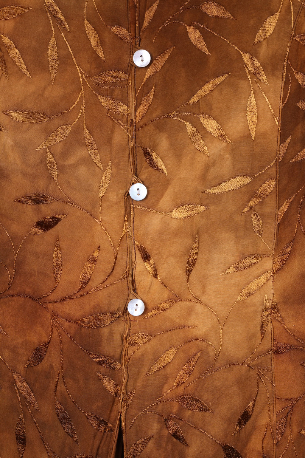 Vintage Women 40/42 M Tunic Shirt Stand-Up Collar Detailed Buttons Mustard