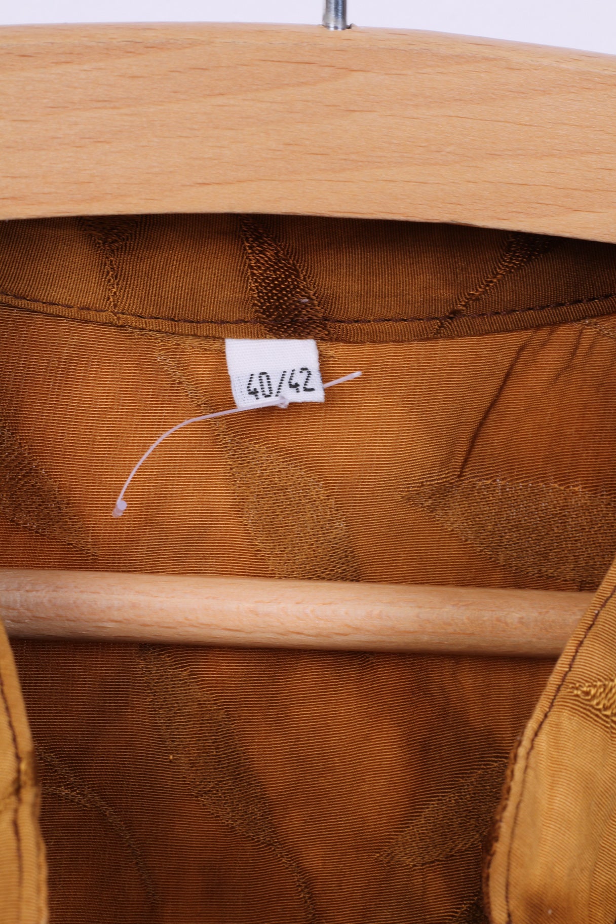 Vintage Women 40/42 M Tunic Shirt Stand-Up Collar Detailed Buttons Mustard