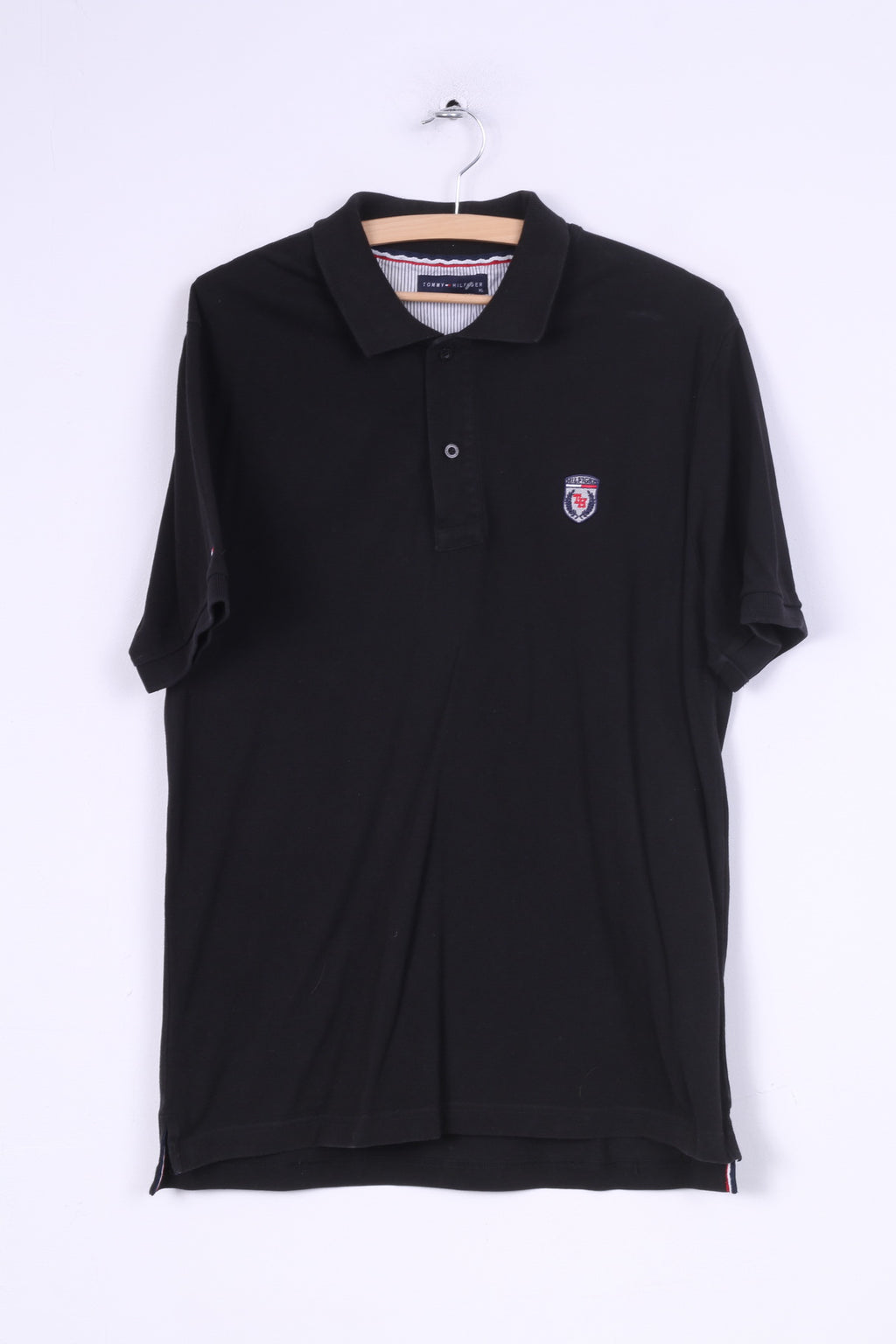 Tommy Hilfiger Polo XL Homme Noir Été Manches Courtes Coton