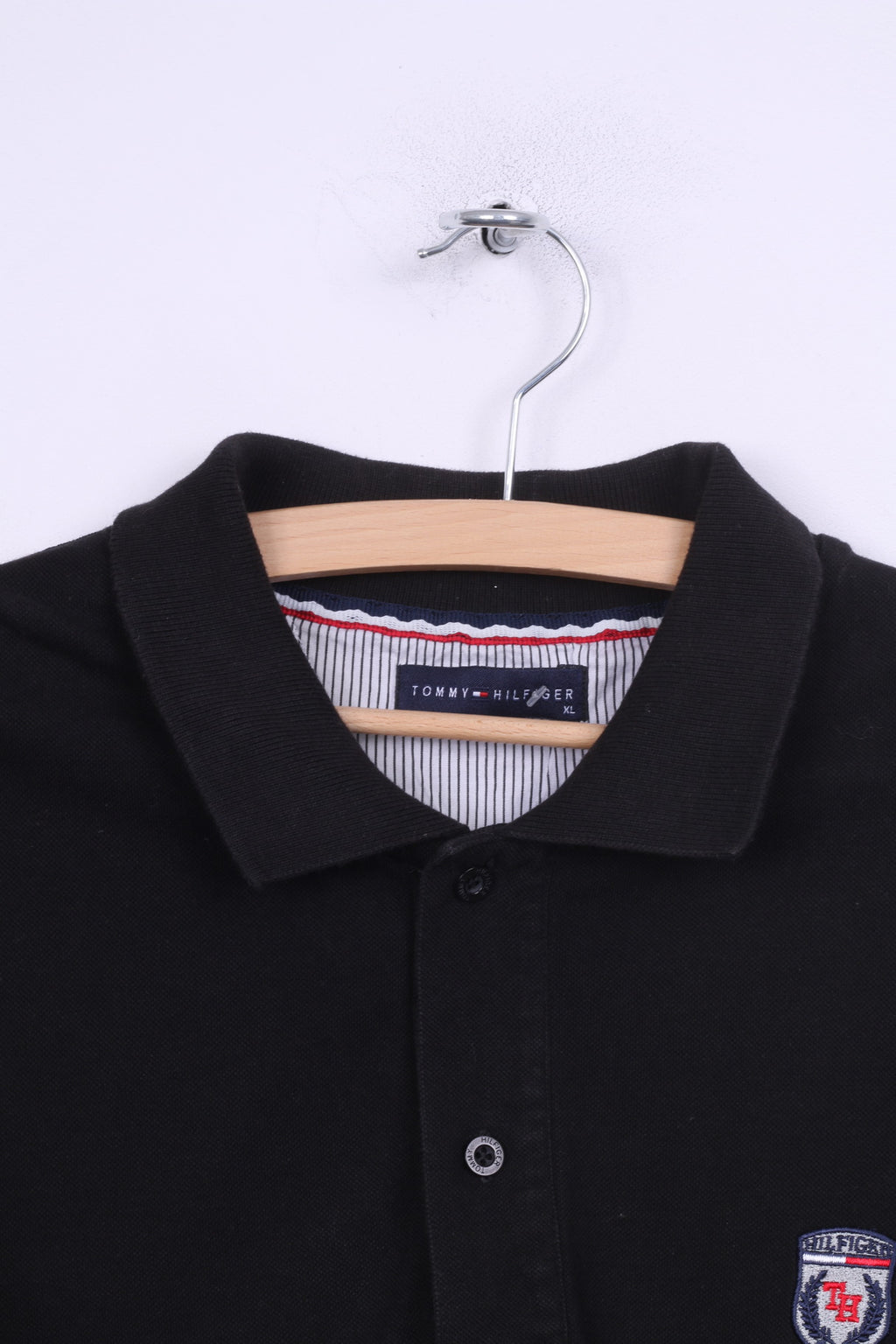 Tommy Hilfiger Polo XL Homme Noir Été Manches Courtes Coton