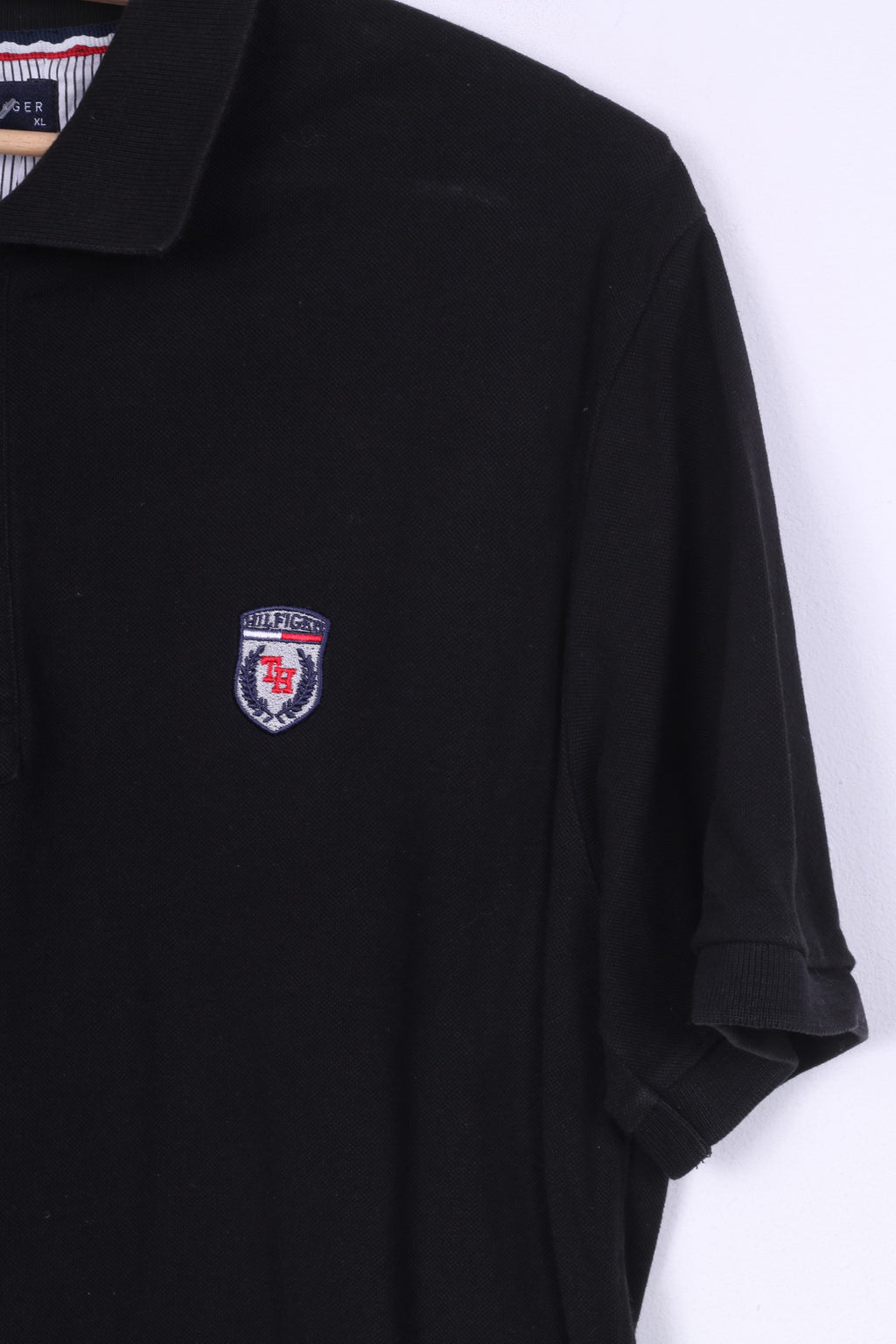Tommy Hilfiger Polo XL Homme Noir Été Manches Courtes Coton