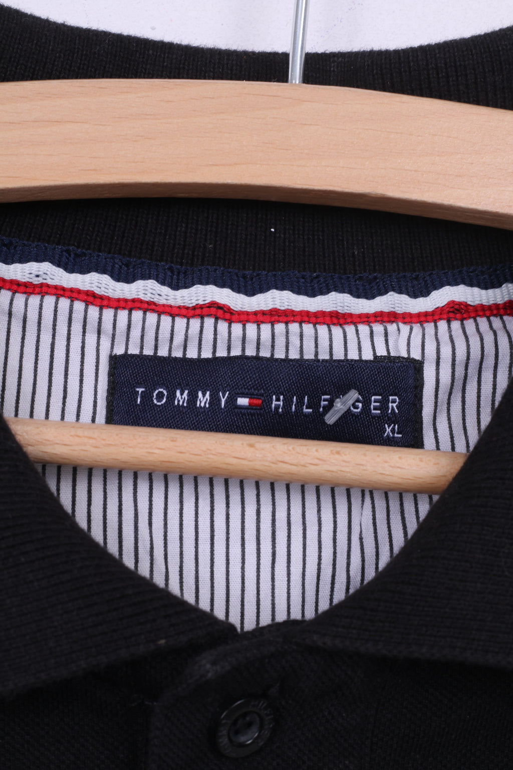 Tommy Hilfiger Polo XL Homme Noir Été Manches Courtes Coton