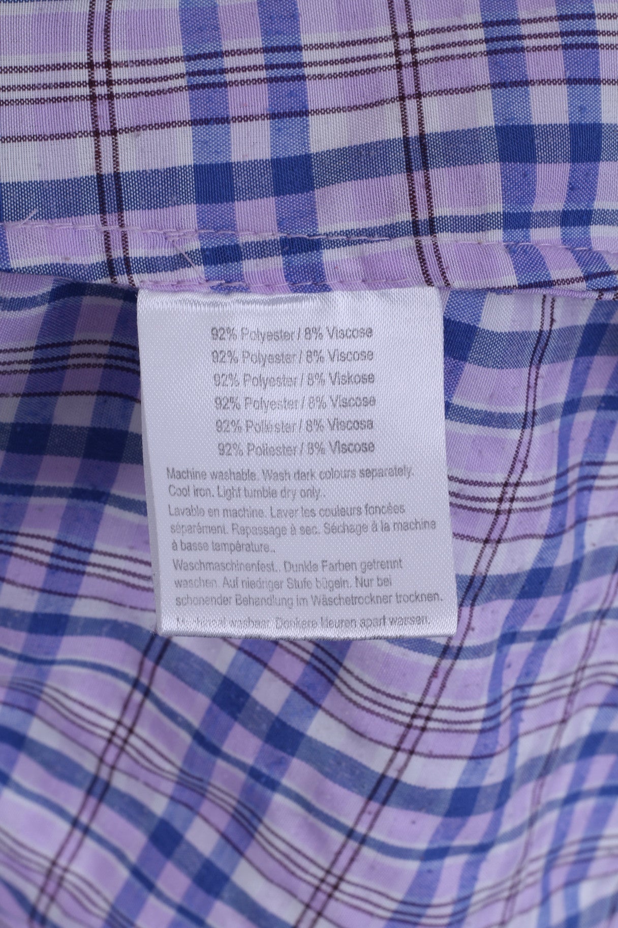 Regatta Womens 22 3XL Casual Shirt Check Purple Cotton Short Sleeve