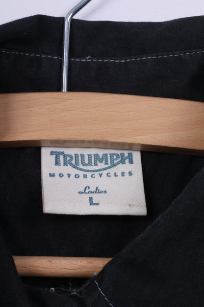 Triumph Motorcycles Womens L Casual Shirt Short Sleeve