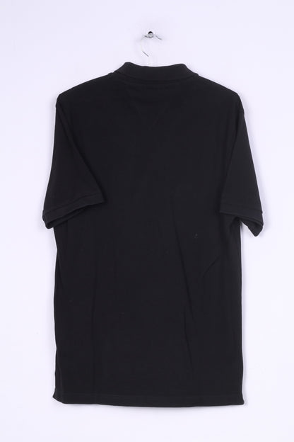Tommy Hilfiger Mens XL Polo Shirt Black Summer Short Sleeve Cotton