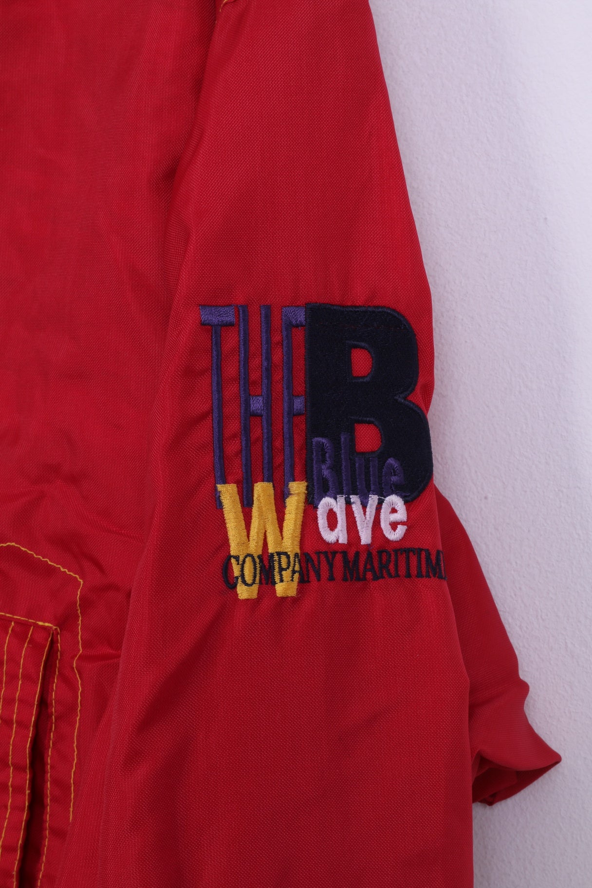 D-xel Blue wave Kollektion Femmes 16 XL Veste Outdoor Wear Full Zipper Rouge Nylon vintage 