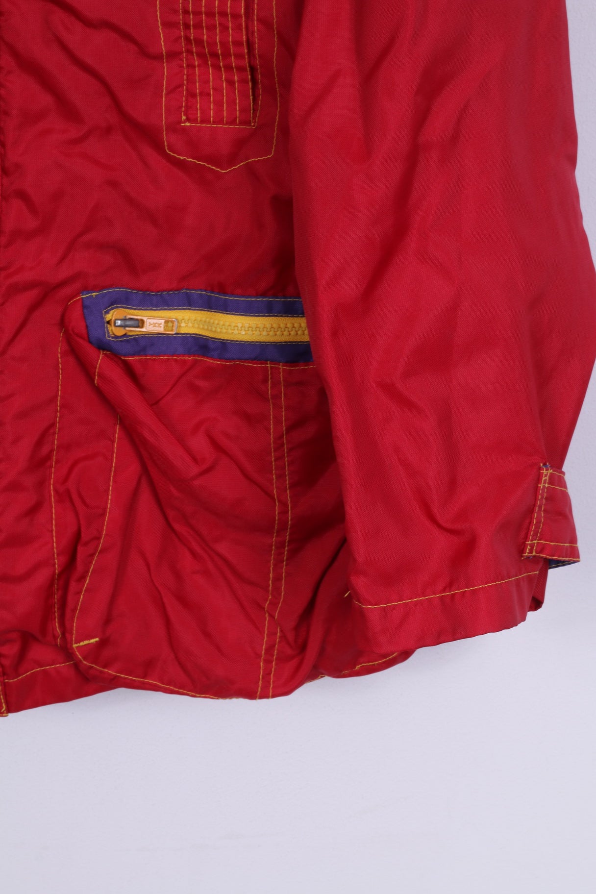 D-xel Blue wave Kollektion Femmes 16 XL Veste Outdoor Wear Full Zipper Rouge Nylon vintage 