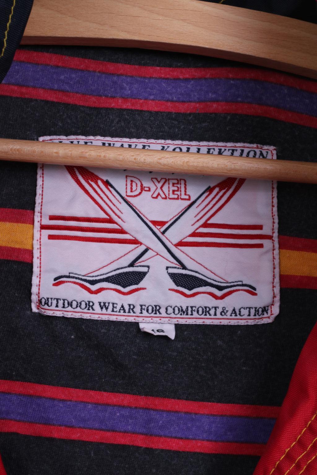 D-xel Blue wave Kollektion Femmes 16 XL Veste Outdoor Wear Full Zipper Rouge Nylon vintage 