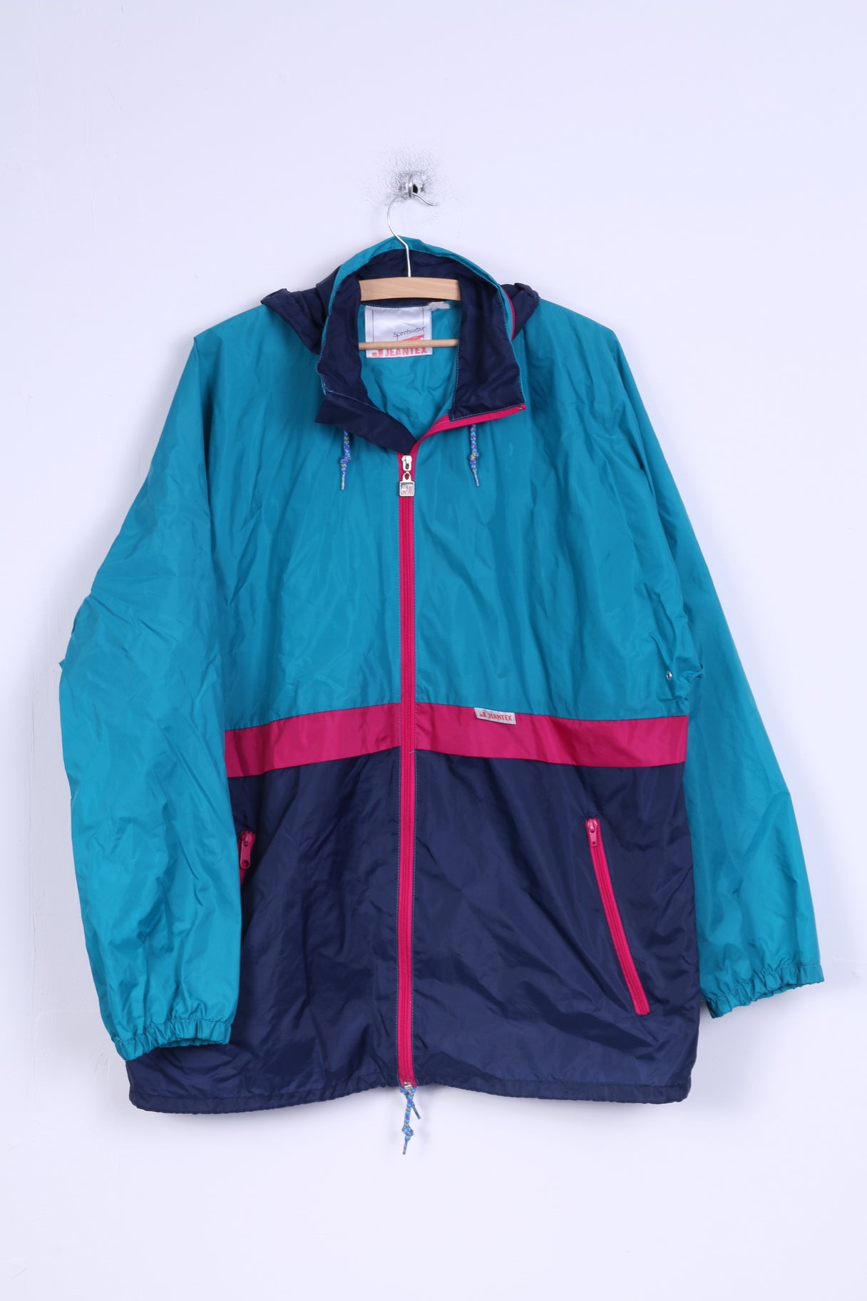 Jeantex Veste de pluie L pour hommes, vêtements de sport, haut à capuche imperméable en nylon