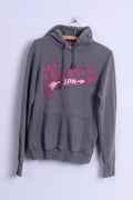 Superdry Sweat à capuche M en coton gris avec poche kangourou pour femme