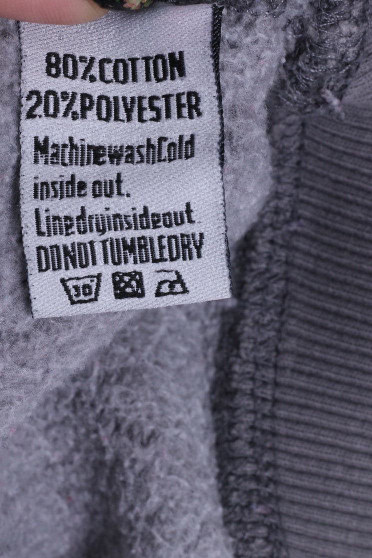 Felpa da donna M Superdry Felpa con cappuccio con tasca a marsupio in cotone grigio