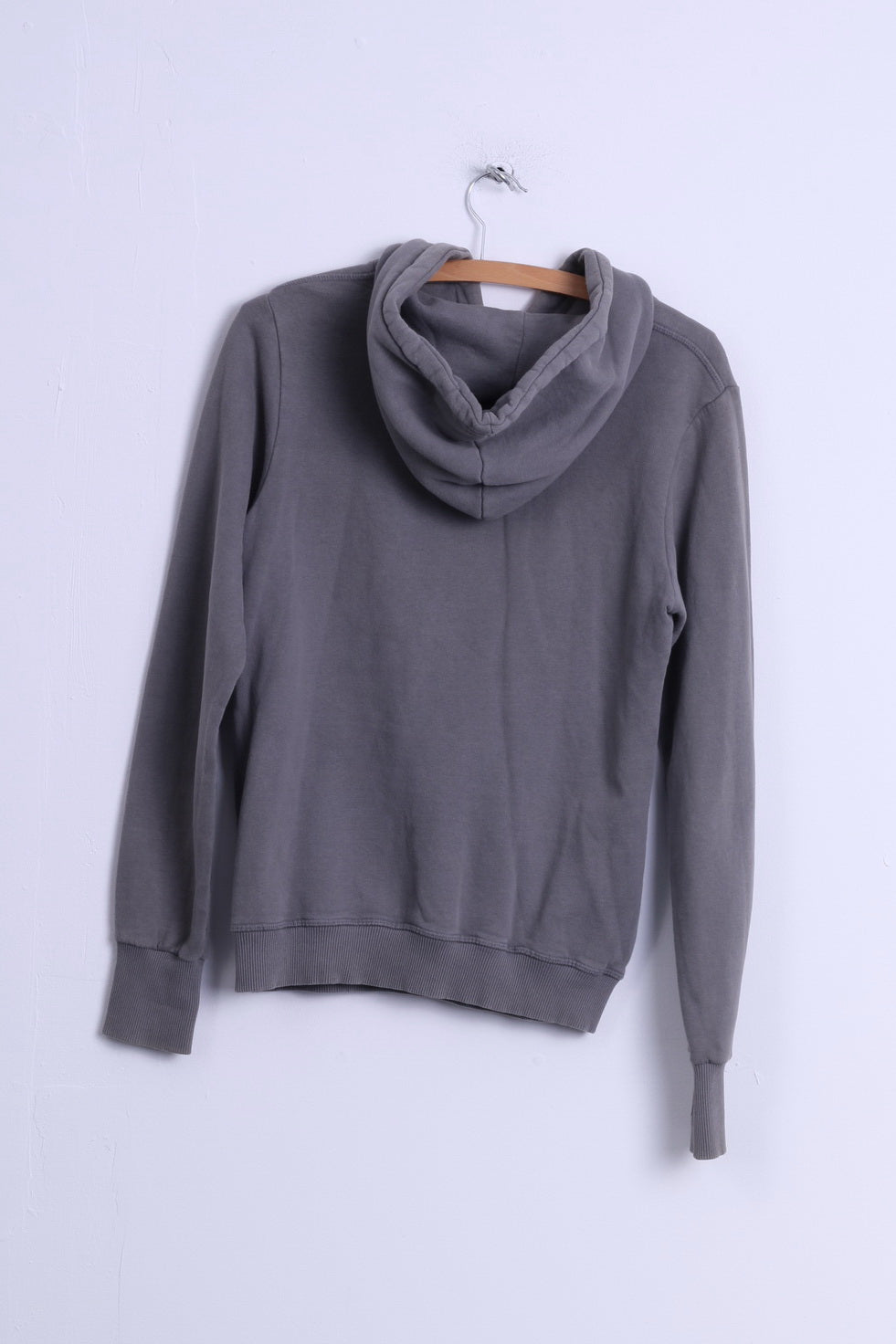 Felpa da donna M Superdry Felpa con cappuccio con tasca a marsupio in cotone grigio