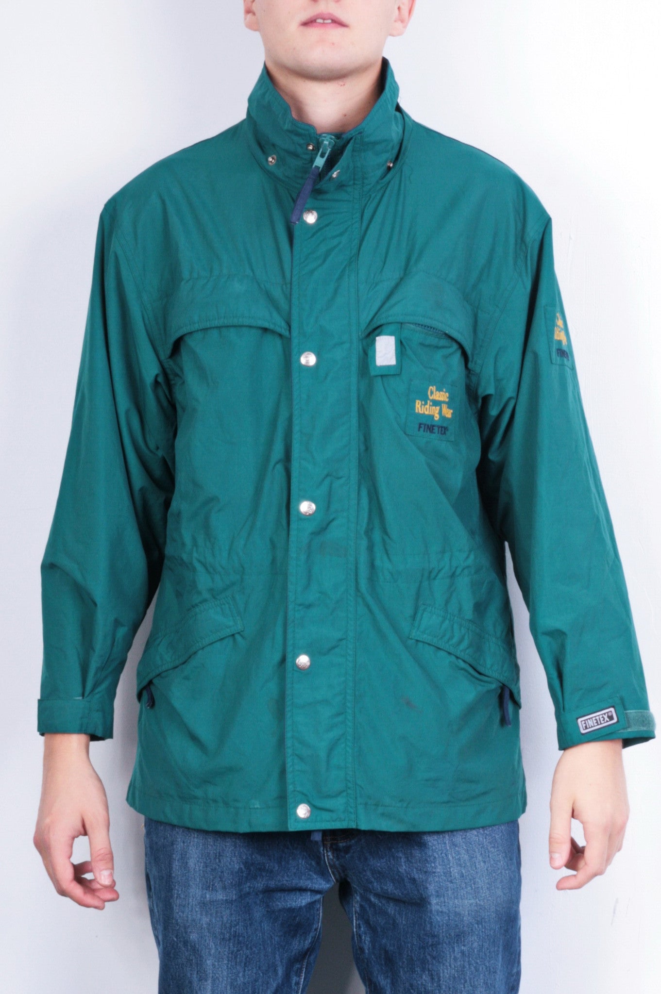 Classic Riding Wear Mens S Jacket Nylon Waterproof Hoodie Parka Green - RetrospectClothes