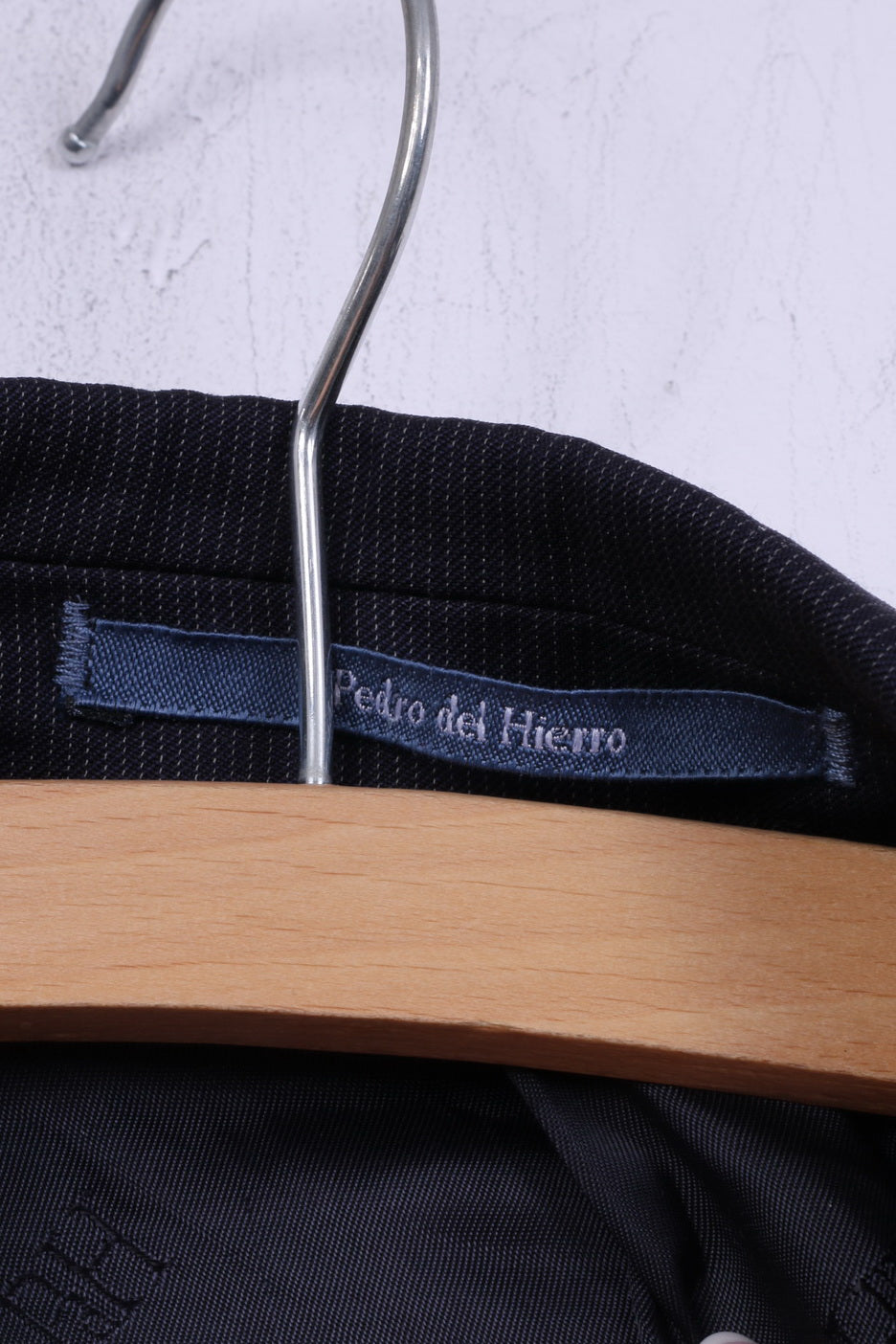 Pedro Del Hierro Haut en laine à rayures pour homme 48 M Blazer simple boutonnage