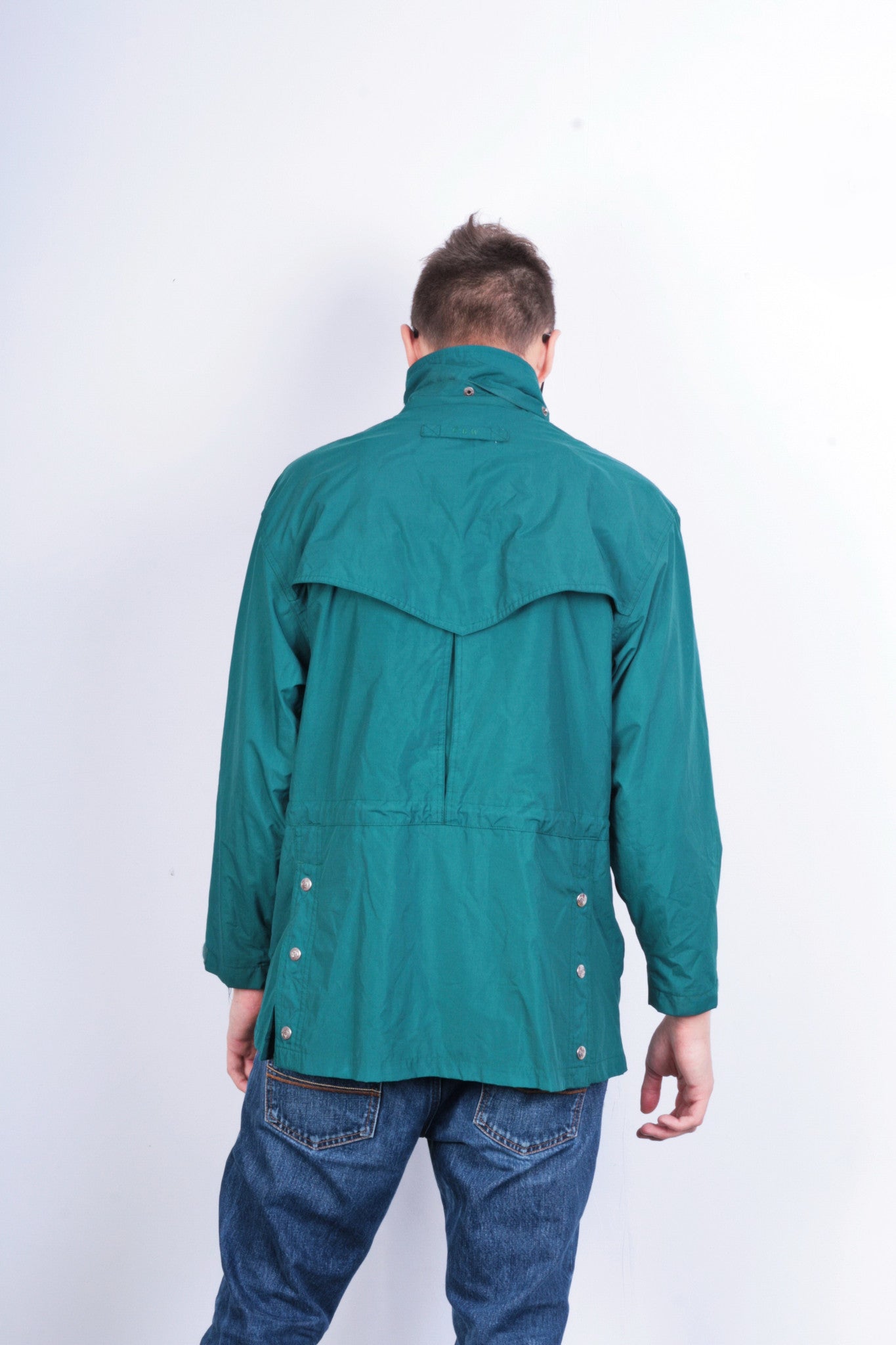 Classic Riding Wear Mens S Jacket Nylon Waterproof Hoodie Parka Green - RetrospectClothes